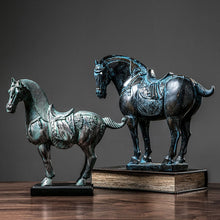 Load image into Gallery viewer, European Archaize Bronze Soldier Horse Statue
