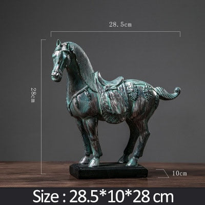 European Archaize Bronze Soldier Horse Statue