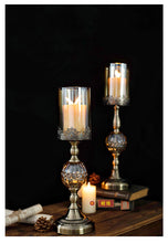 Load image into Gallery viewer, Metal Candle Holder Luxury Glass
