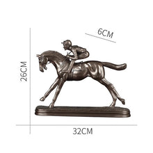 Load image into Gallery viewer, European retro knight horse racing statue
