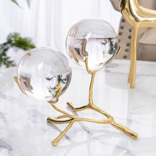 Load image into Gallery viewer, Nordic Brass Branch Stand With Crystal Ball
