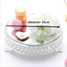 Load image into Gallery viewer, Round metal glass mirror cake
