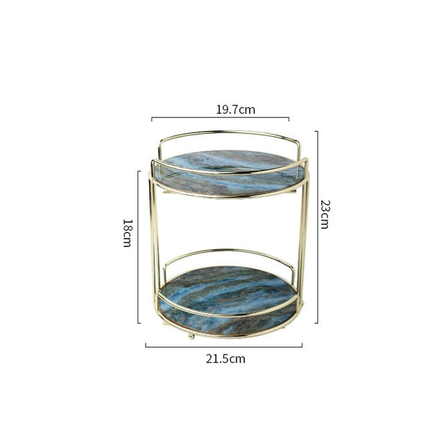 Agate Texture Shelf Round Double Layer