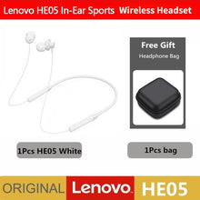 गैलरी व्यूवर में इमेज लोड करें, Lenovo Bluetooth Earphones HE05 Wireless Earbuds Magnetic Neckband
