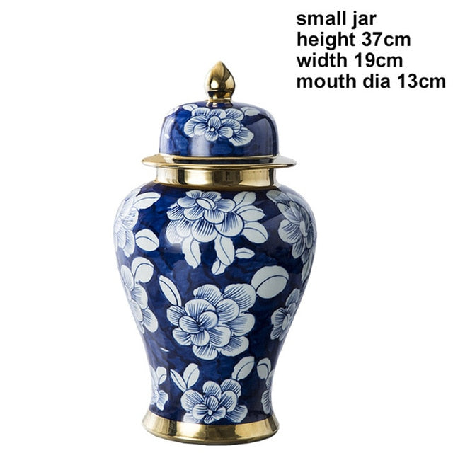 Antique Royal Hand painted Blue and white Ceramic Ginger Jars