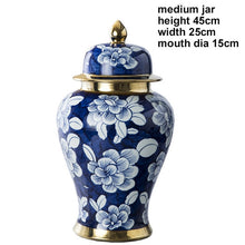 Load image into Gallery viewer, Antique Royal Hand painted Blue and white Ceramic Ginger Jars
