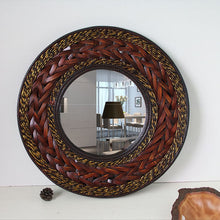 गैलरी व्यूवर में इमेज लोड करें, Antique Big Mirror Bamboo &amp; Wooden Frame
