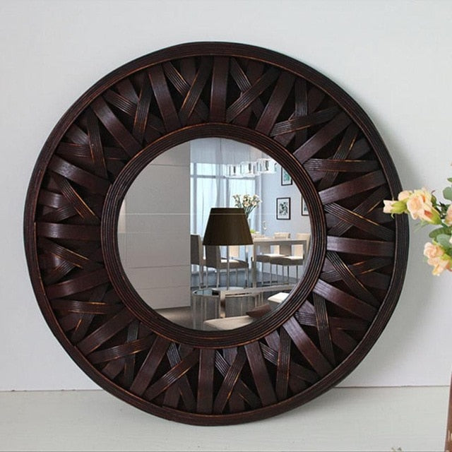 Handmade Bamboo Big Wooden Mirror Frame